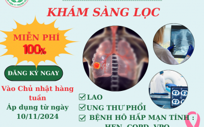 KHÁM MIỄN PHÍ SÀNG LỌC BỆNH LAO PHỔI, UNG THƯ PHỔI VÀ CÁC BỆNH HÔ HẤP MẠN TÍNH KHÁC VÀO CHỦ NHẬT HÀNG TUẦN TẠI BỆNH VIỆN 71 TRUNG ƯƠNG